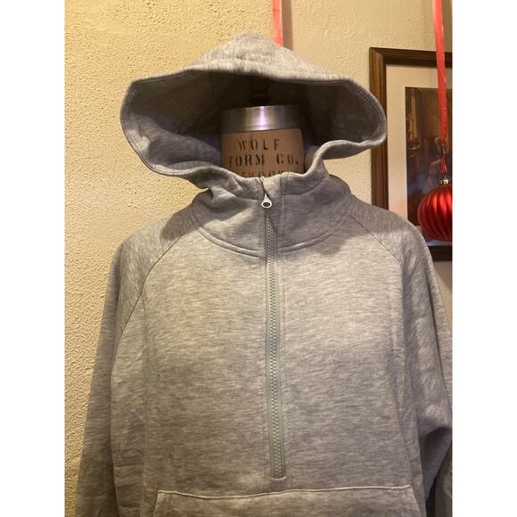 ATHMILE Half Zip Pullover Sweater Hoodie with Kangaroo Pockets Gray NWT Size XL - Picture 3 of 9